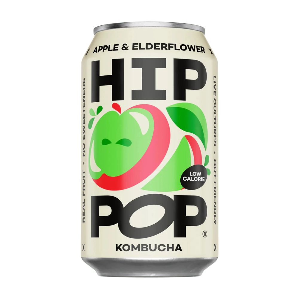 Hip Pop Apple & Elderflower Kombucha 12 x 330ml