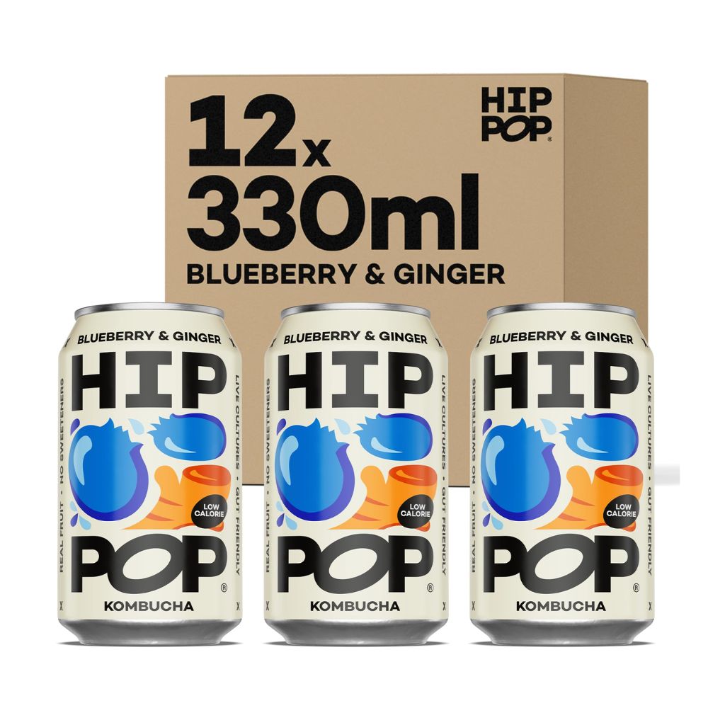 Hip Pop Blueberry & Ginger Kombucha 12 x 330ml