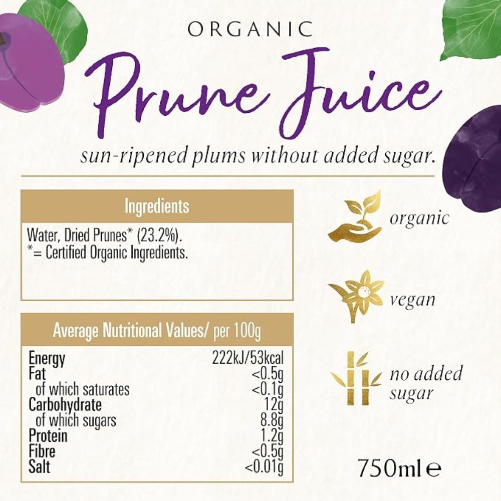 Biona Organic No Added Sugar Prune Juice 750ml