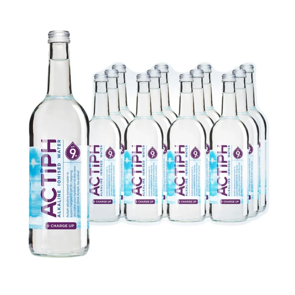 Actiph Alkaline Ionised Water Glass Bottle 12 x 750ml