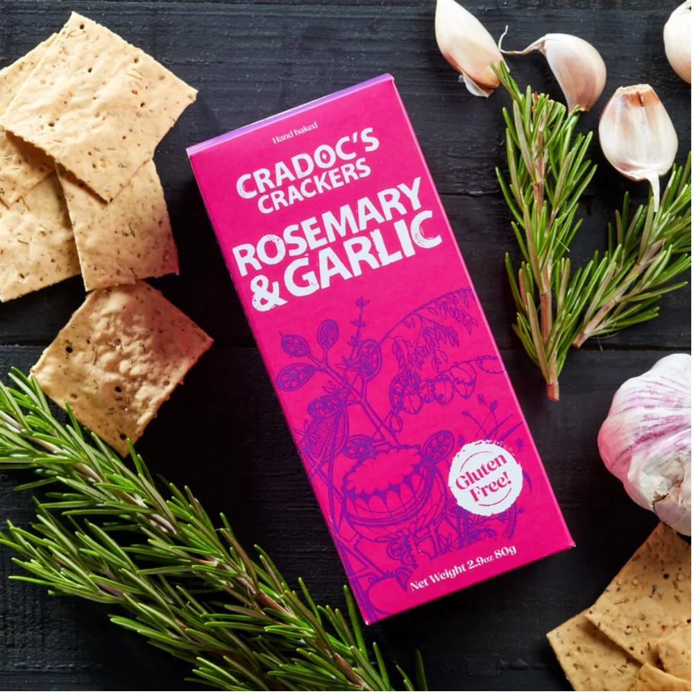 Cradoc's Rosemary & Garlic Crackers Gluten Free 6 x 80g