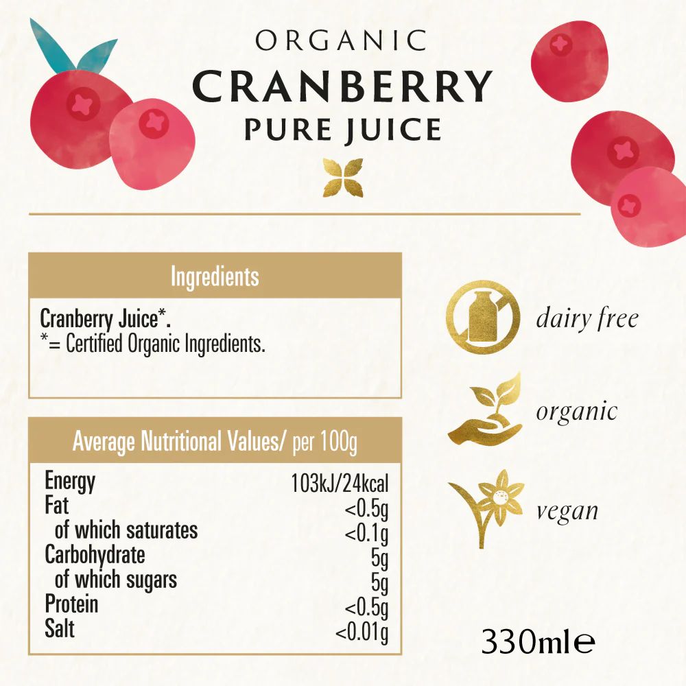 Biona Organic Cranberry Pure Pressed Juice 330ml
