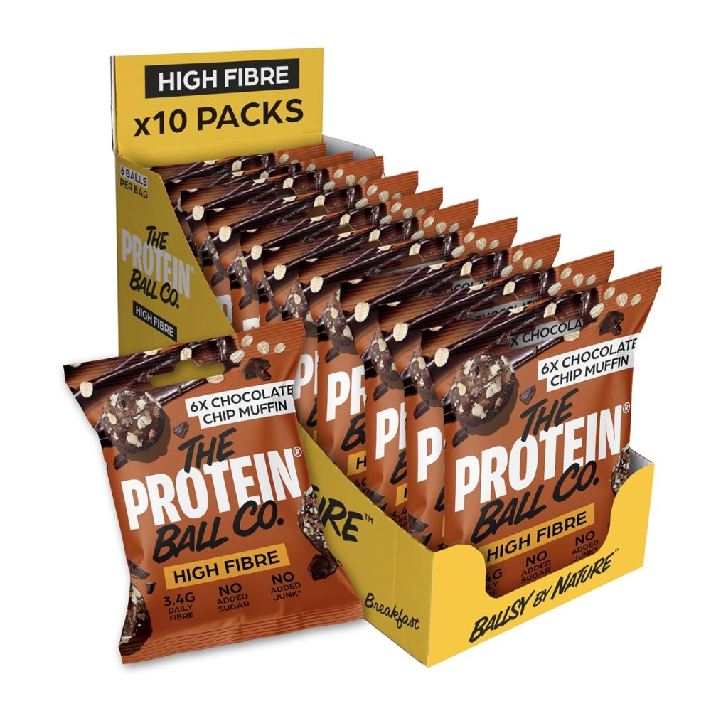 The Protein Ball Co Choc Chip Muffin 10 x 45g
