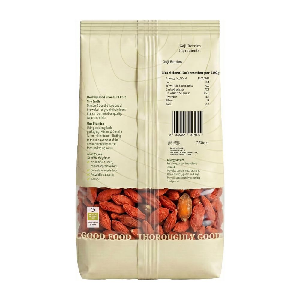 Minton & Donello Goji Berries 6 x 250g