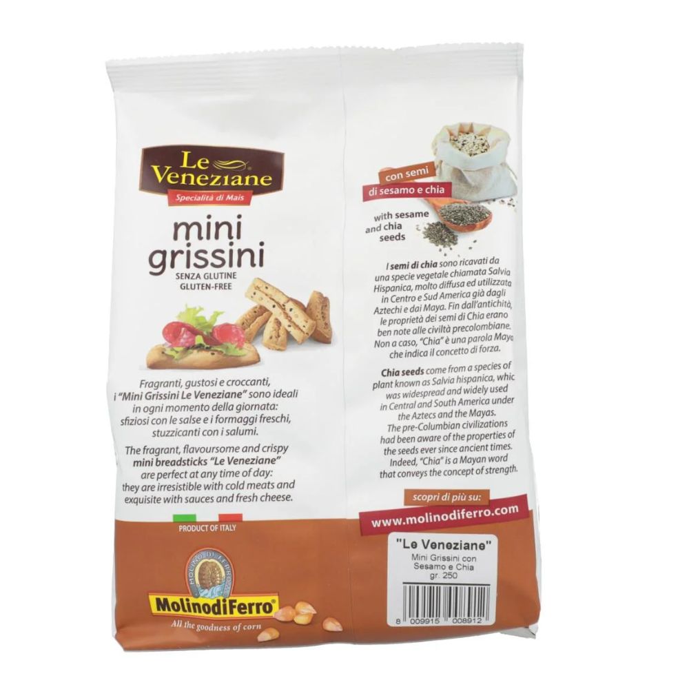 Le Veneziane Sesame and Chia Grissini Breadsticks 250g