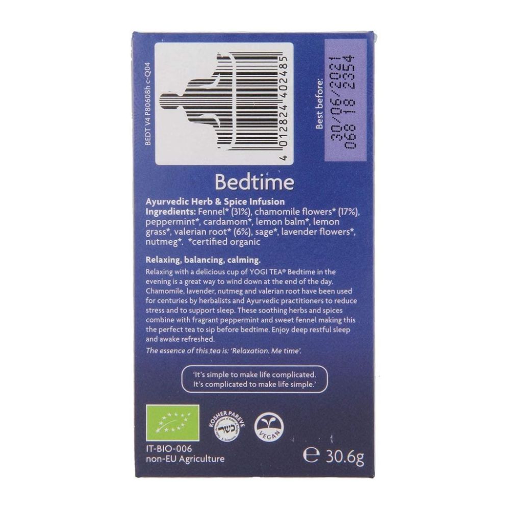 Yogi Tea Bedtime Organic Herbal Tea 17 Bags