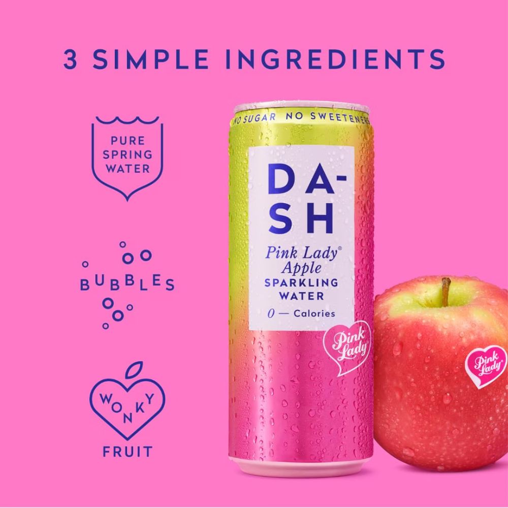 Dash Water Sparkling Water Pink Lady Apple 12 x 330ml