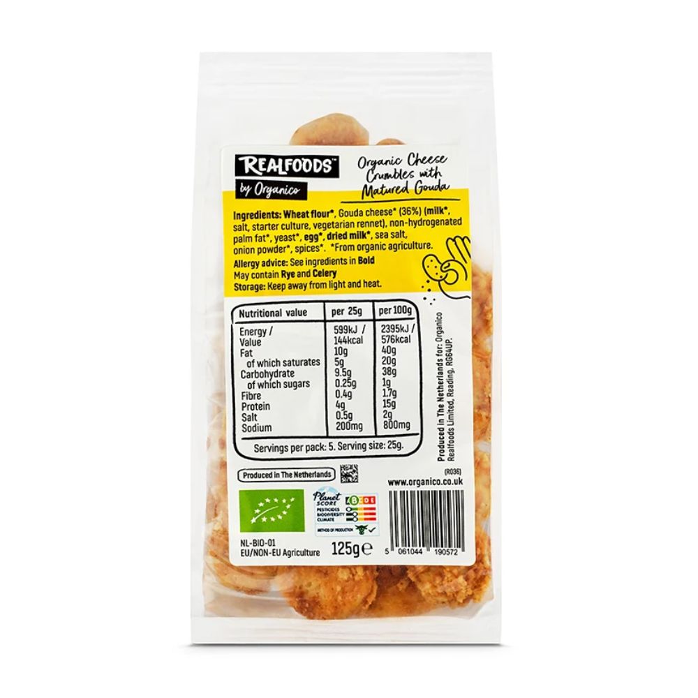 Realfoods by Organico Organic Cheesy Gouda Crumbles 10 x 125g