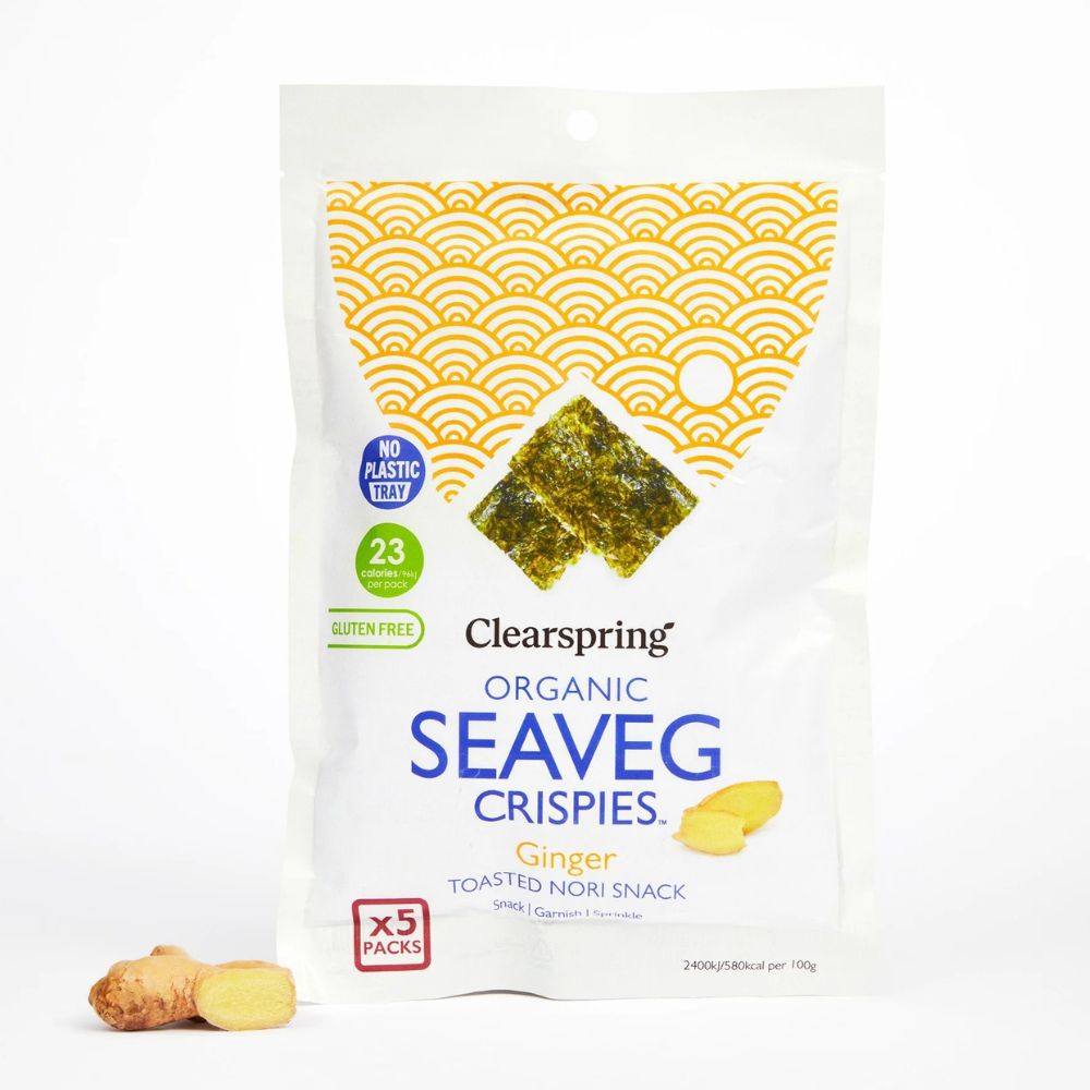 Clearspring Organic Seaveg Crispies Multipack Ginger 5 x 4g