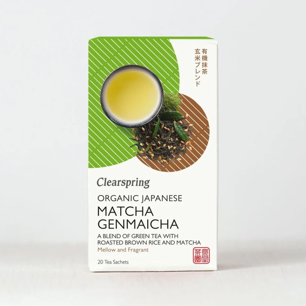 Clearspring Organic Japanese Matcha Genmaicha Green Tea 20 Sachets 36g