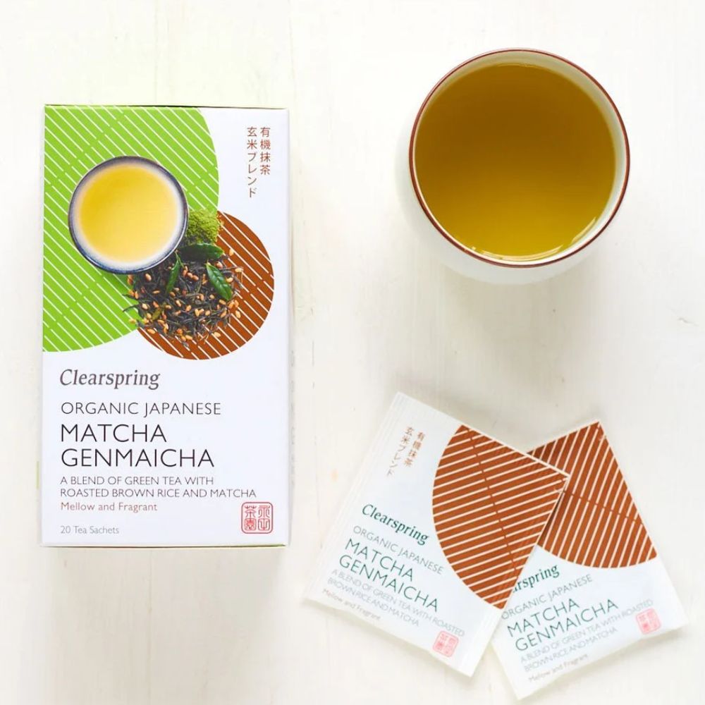 Clearspring Organic Japanese Matcha Genmaicha Green Tea 20 Sachets 36g