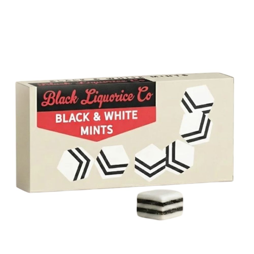 Black Liquorice Company Black & White Mints Heritage Box 6 x 125g