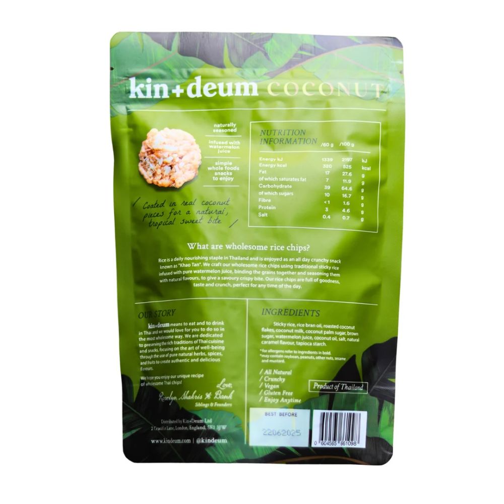Kin + Deum Coconut Rice Chips 12 x 60g