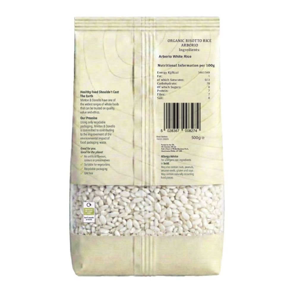 Minton & Donello Arborio White Rice Risotto 6 x 500g