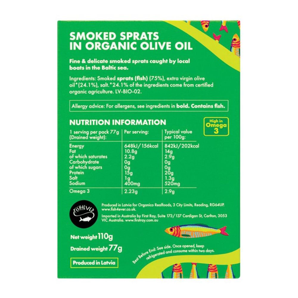 Fish4Ever Smoked Sprats in Olive Oil 6 x 110g