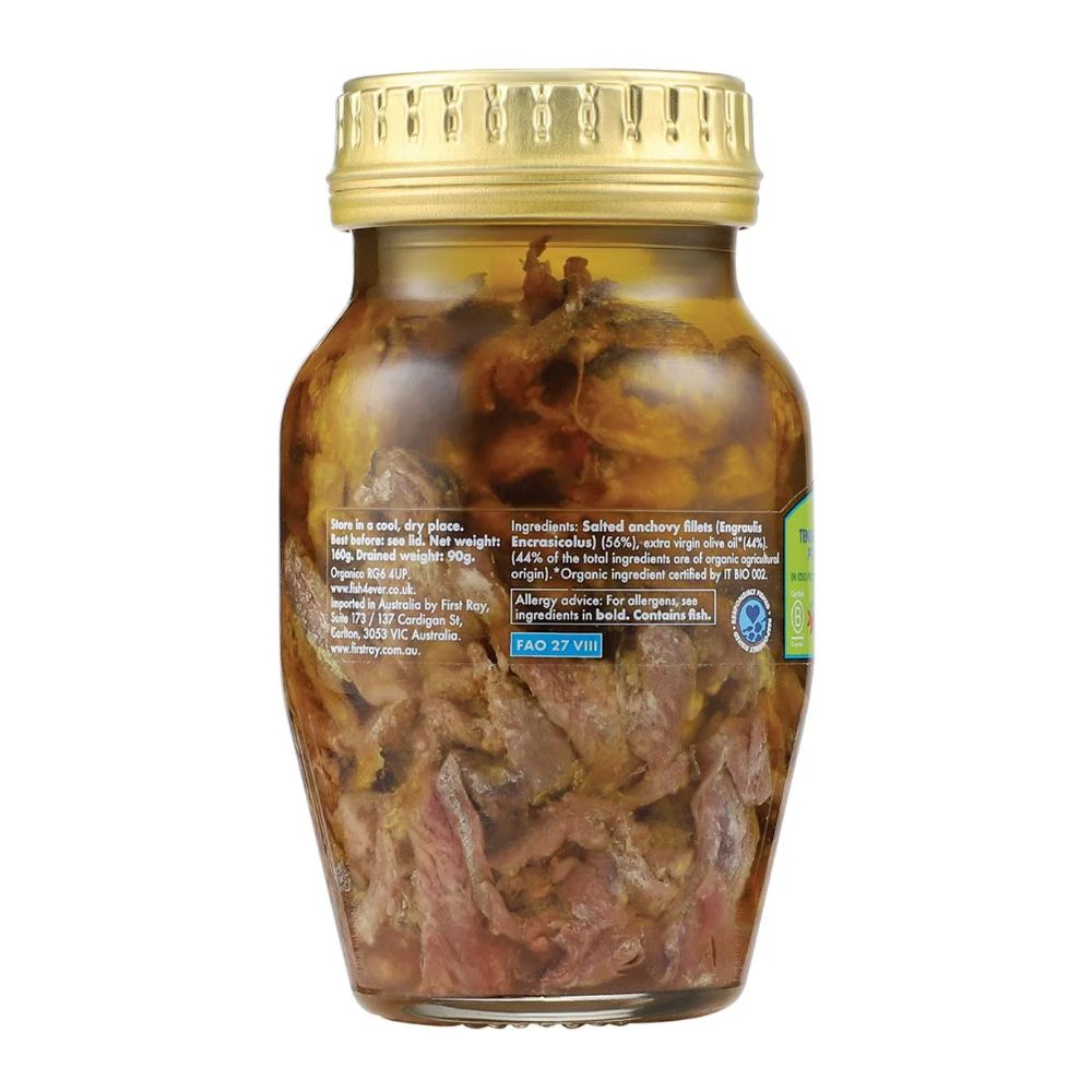 Fish4Ever Anchovy Pieces in Organic Extra Virgin Olive Oil 160g