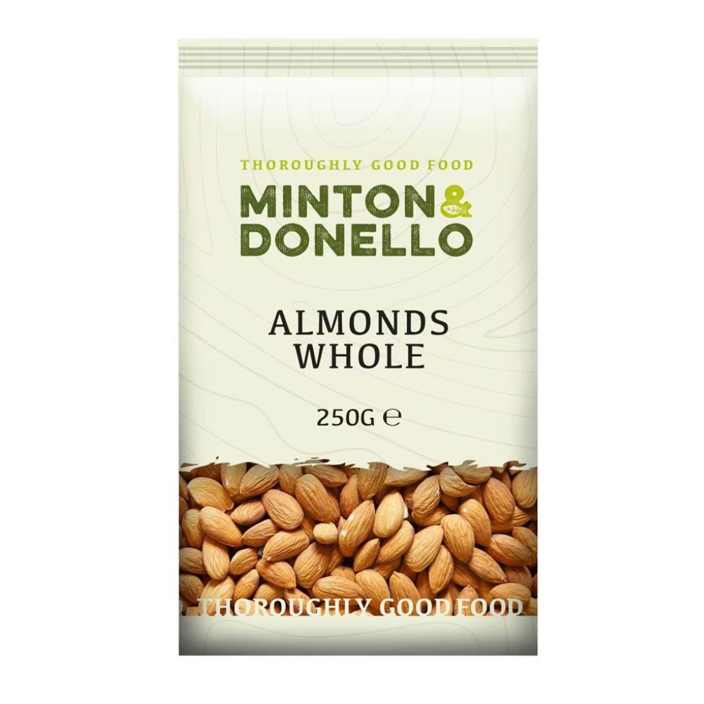 Minton & Donello Organic Whole Almonds 6 x 250g