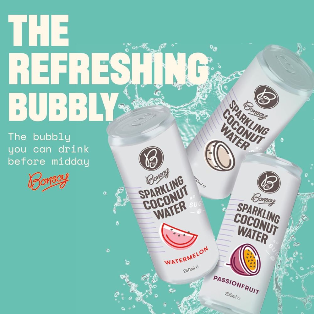 Bonsoy Sparkling Coconut Water 12 x 250ml