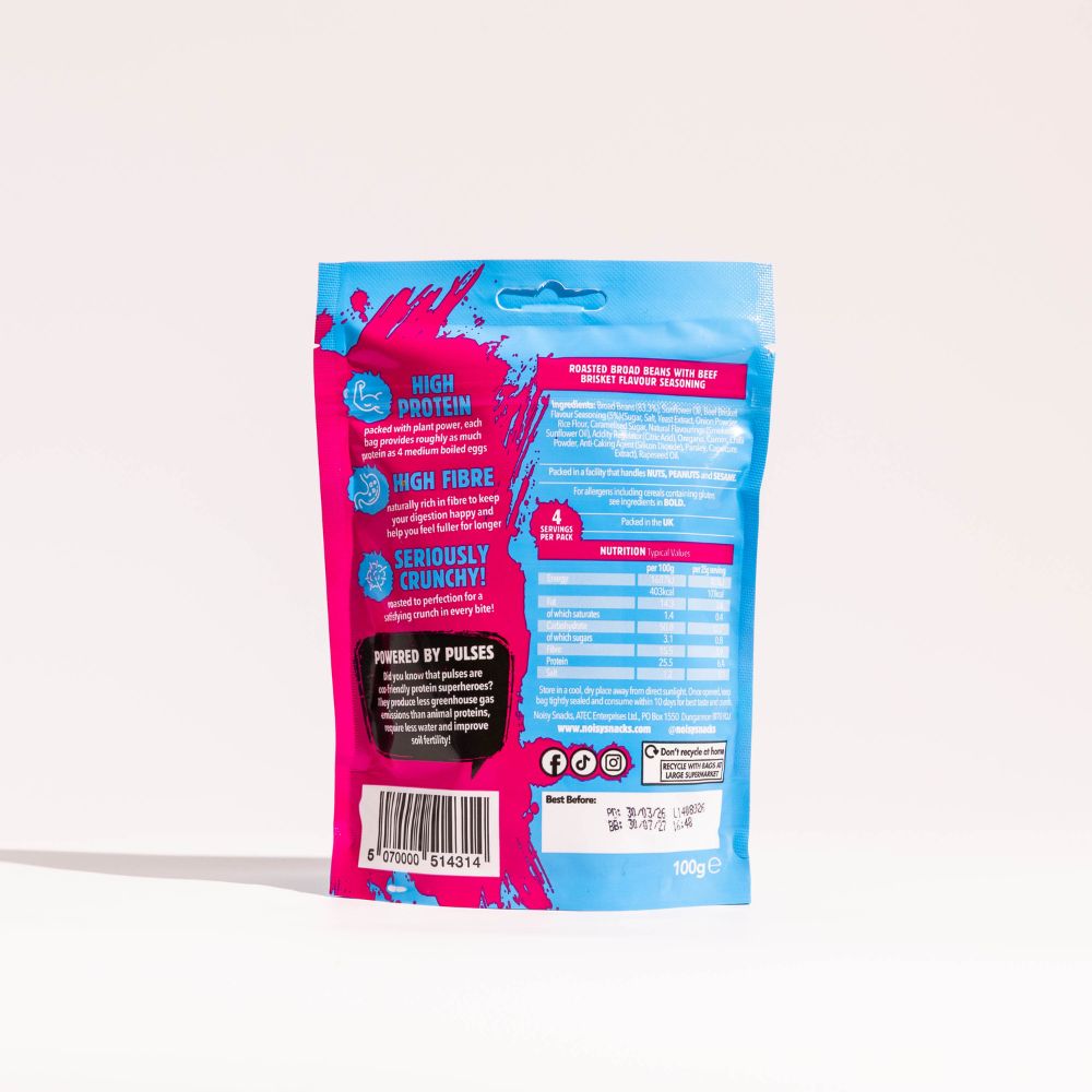 Noisy Snacks Crunchy Broad Beans Beef Brisket 7 x 100g