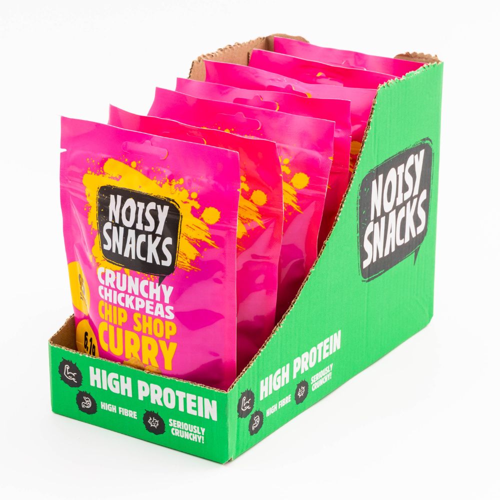 Noisy Snacks Coated Chickpeas Chip Shop Curry 7 x 100g