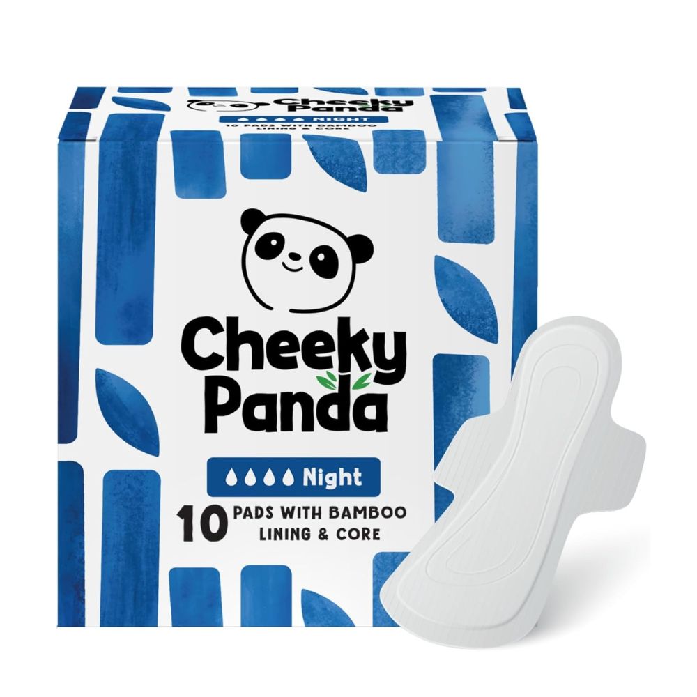 The Cheeky Panda Period Pads With Bamboo Night Flow 36 x 10 Pads