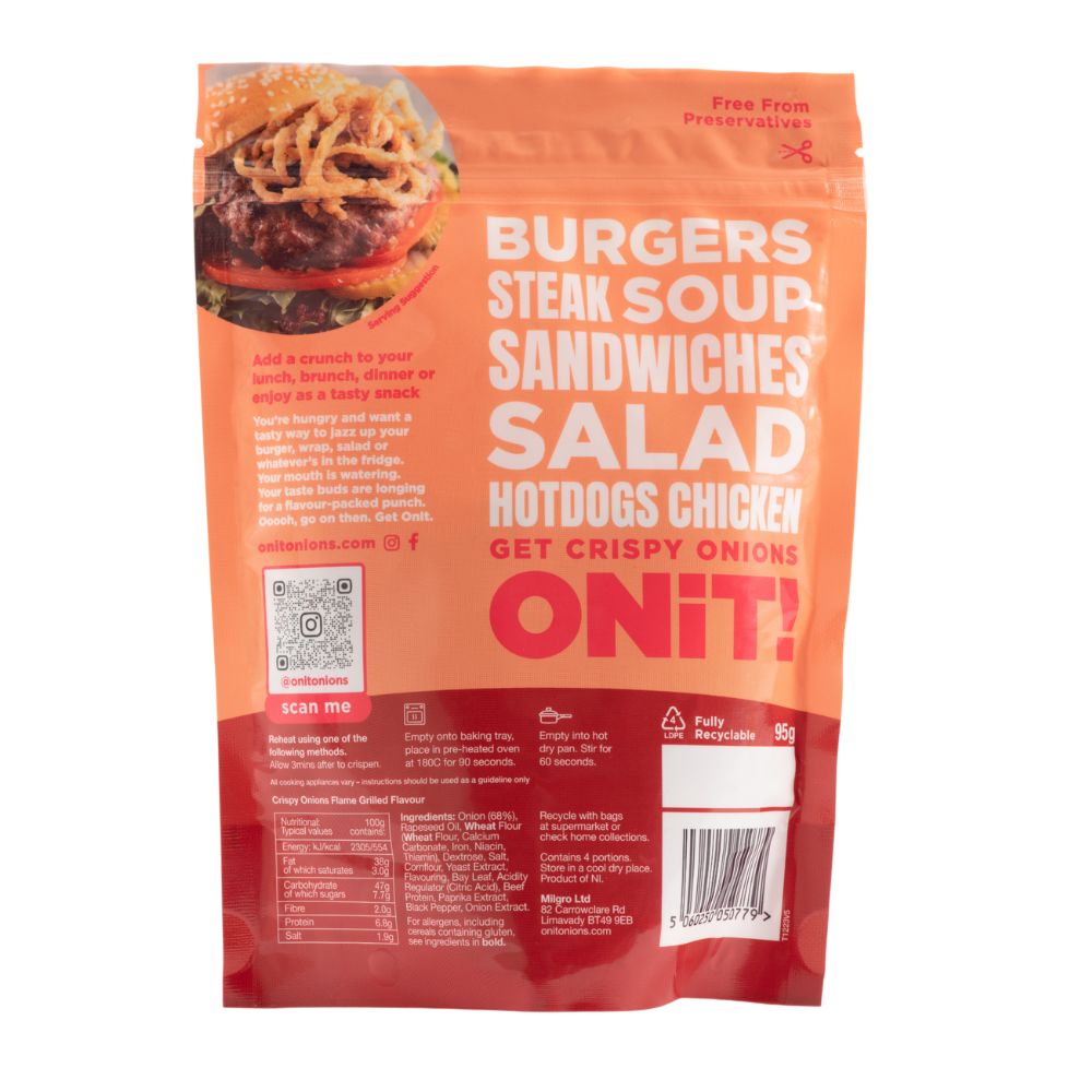Onit Crispy Onions Flame Grilled Flavour 6 Pack x 95g