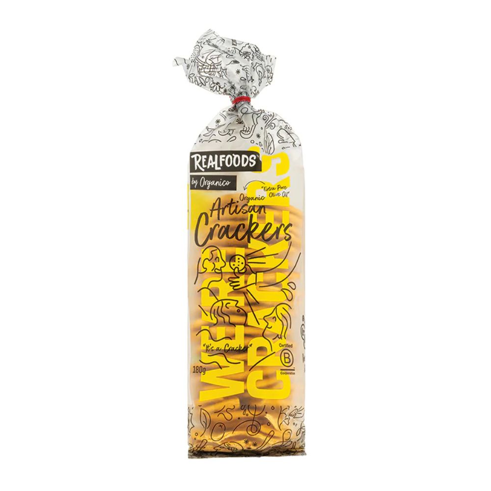 Realfoods by Organico Organic Baked Crackers with Olive Oil 10 x 180g