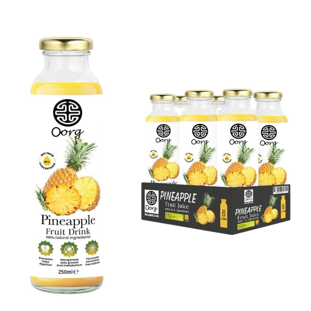 OORG Natural Pineapple Juice 6 x 250ml
