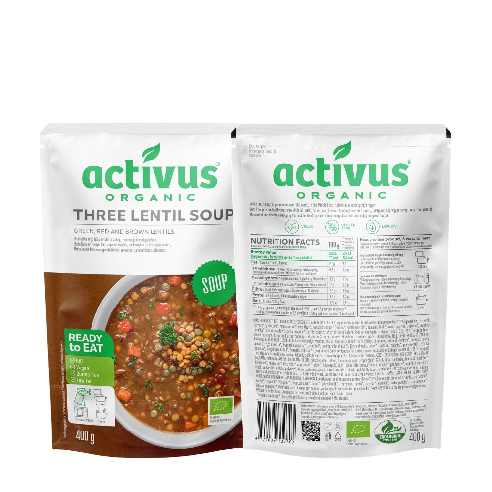 Activus Three Lentil Soup 9 x 400g