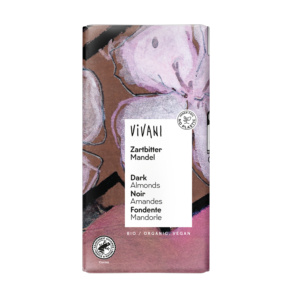 Vivani Organic Dark with Almonds 10 x 100g