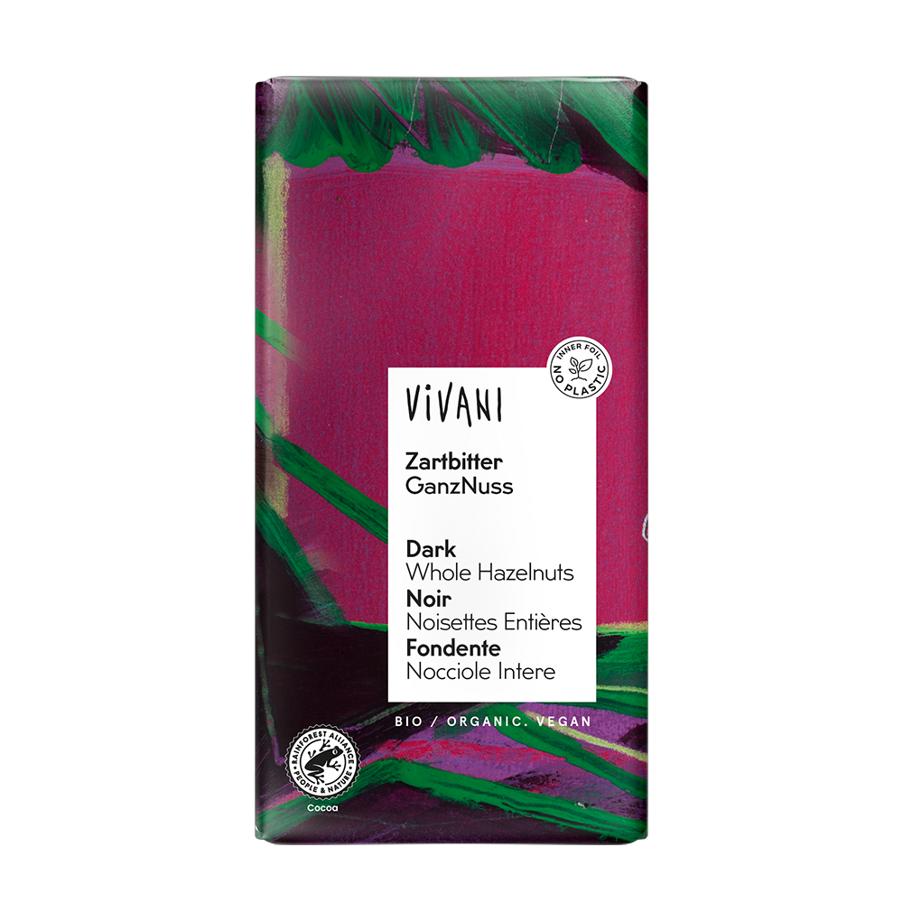 Vivani Organic Dark with whole hazelnuts 10 x 100g